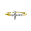 Radiant Cross 14k Yellow Gold Diamond Ring