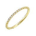 14K Yellow Gold Beaded Diamond Band