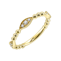 14K Yellow Gold Diamond Marquise Beaded Band