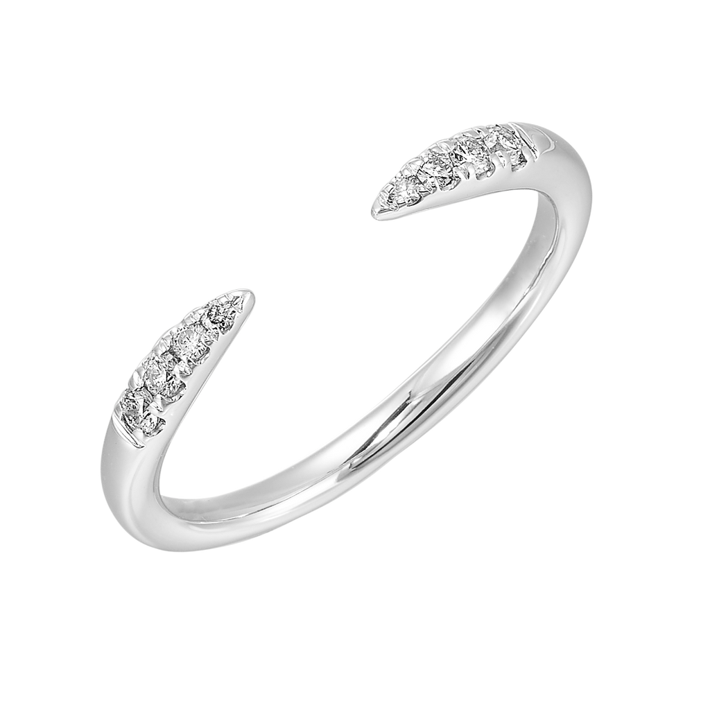 14K White Gold Open Diamond Cuff Ring
