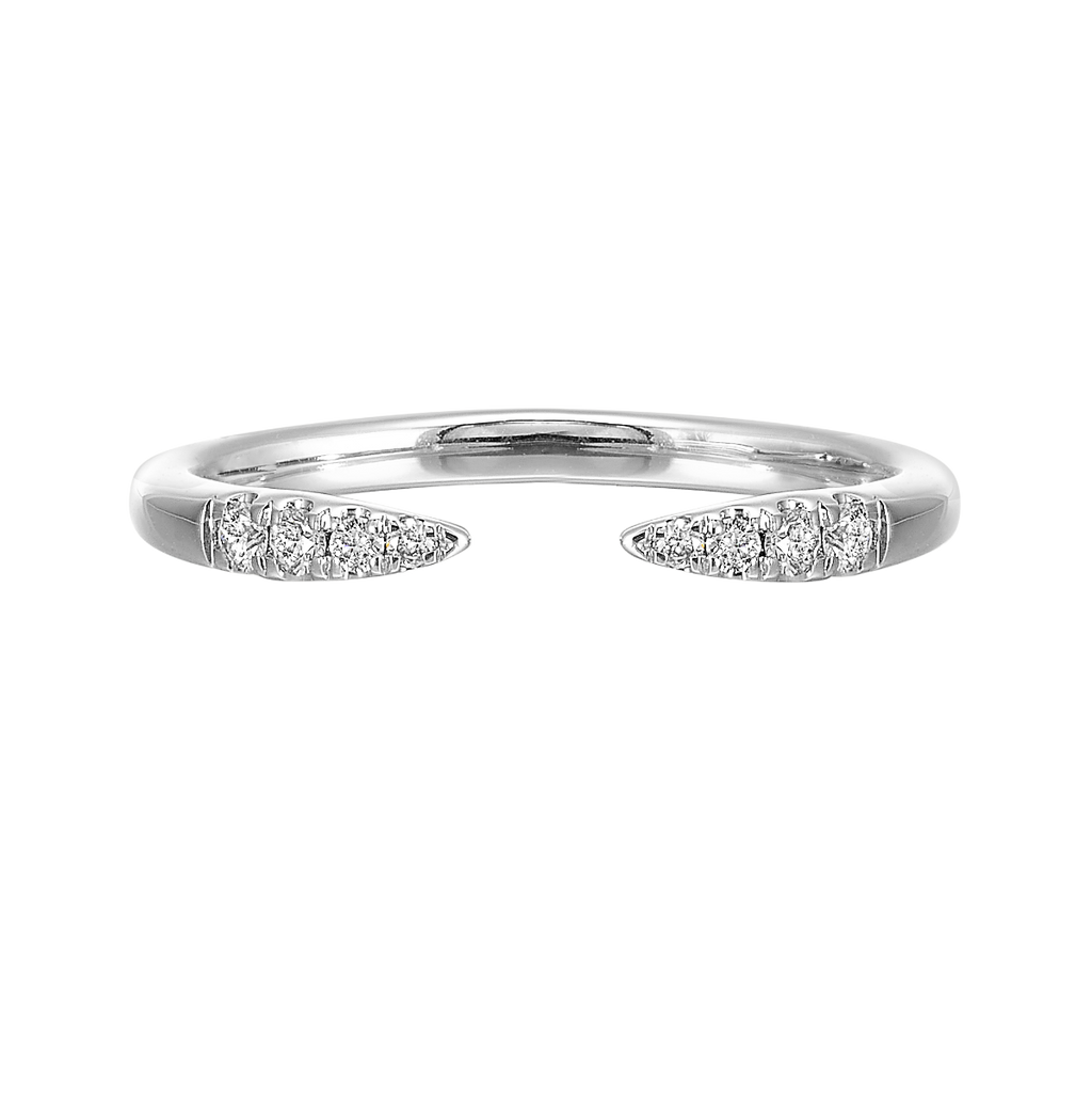 14K White Gold Open Diamond Cuff Ring