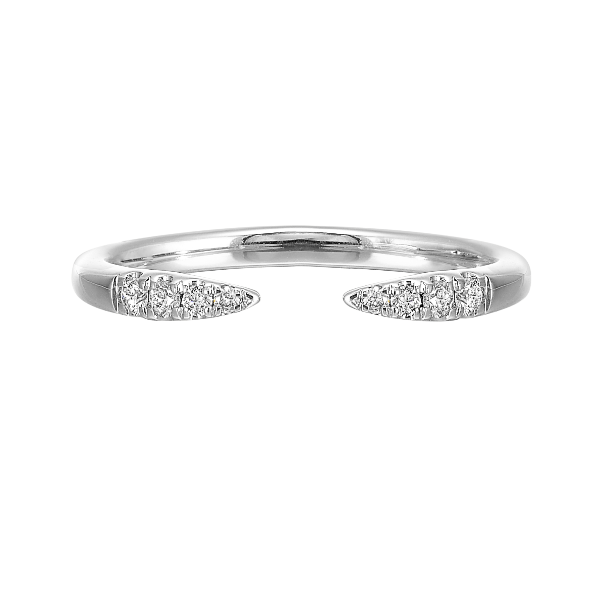 14K White Gold Open Diamond Cuff Ring