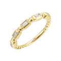14K Yellow Gold Baguette Diamond Bezel Set Band