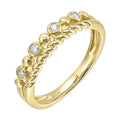 14K Yellow Gold Diamond Rope Ring