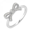 White Gold Diamond Bow Tie Ring 1/7 CTW