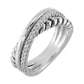 Silver Diamond Twisted Band Ring