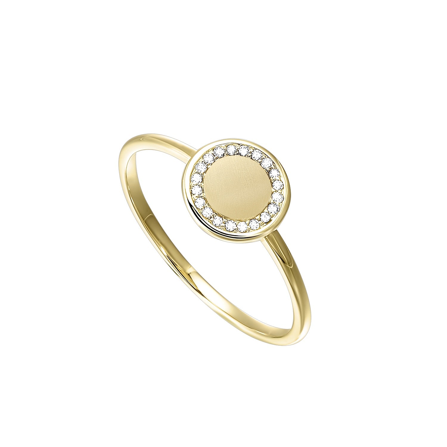 Front View 10k Yellow Gold & Diamond Sparkle Fashion Ring