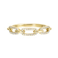 Front View Yellow Gold Diamond Paperclip Ring
