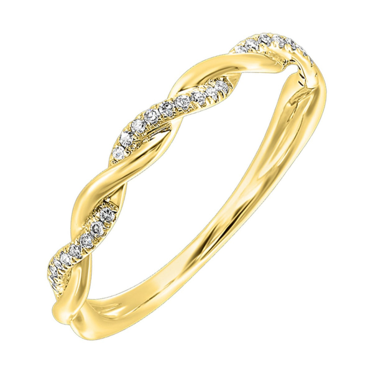 10K YG 1/12 ct. tw. Diamond Petite Twisted Stackable Ring