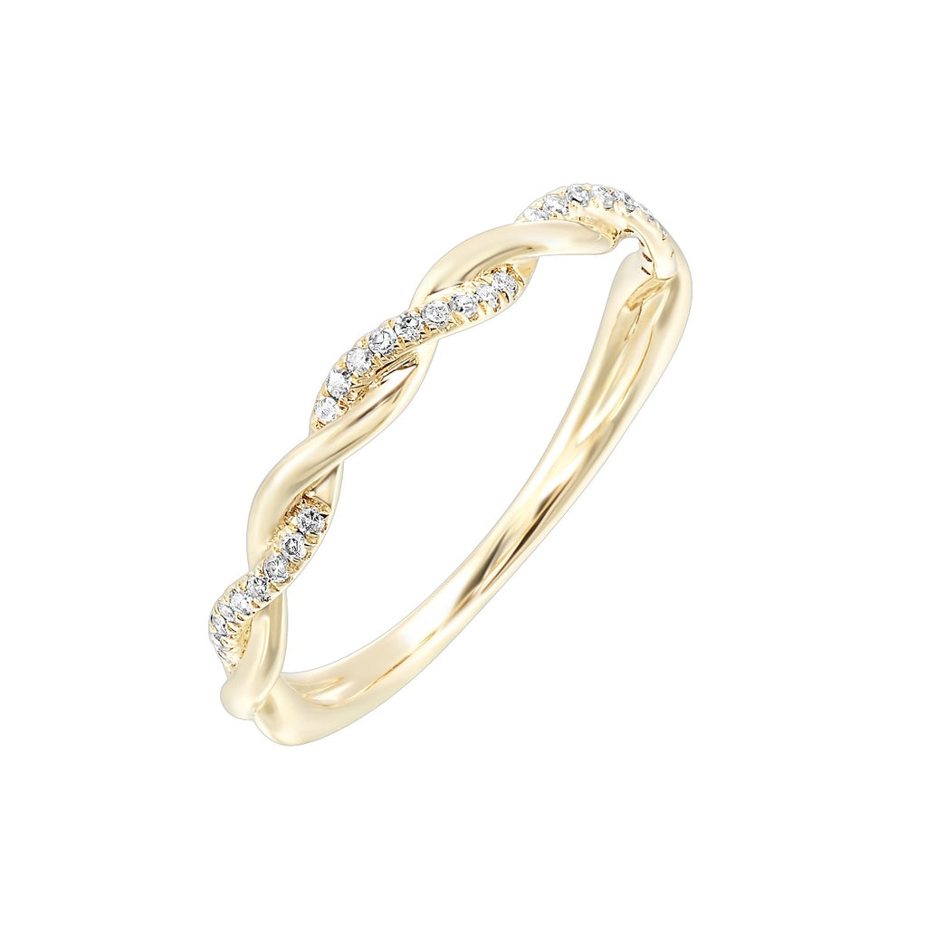 10K YG 1/12 ct. tw. Diamond Petite Twisted Stackable Ring