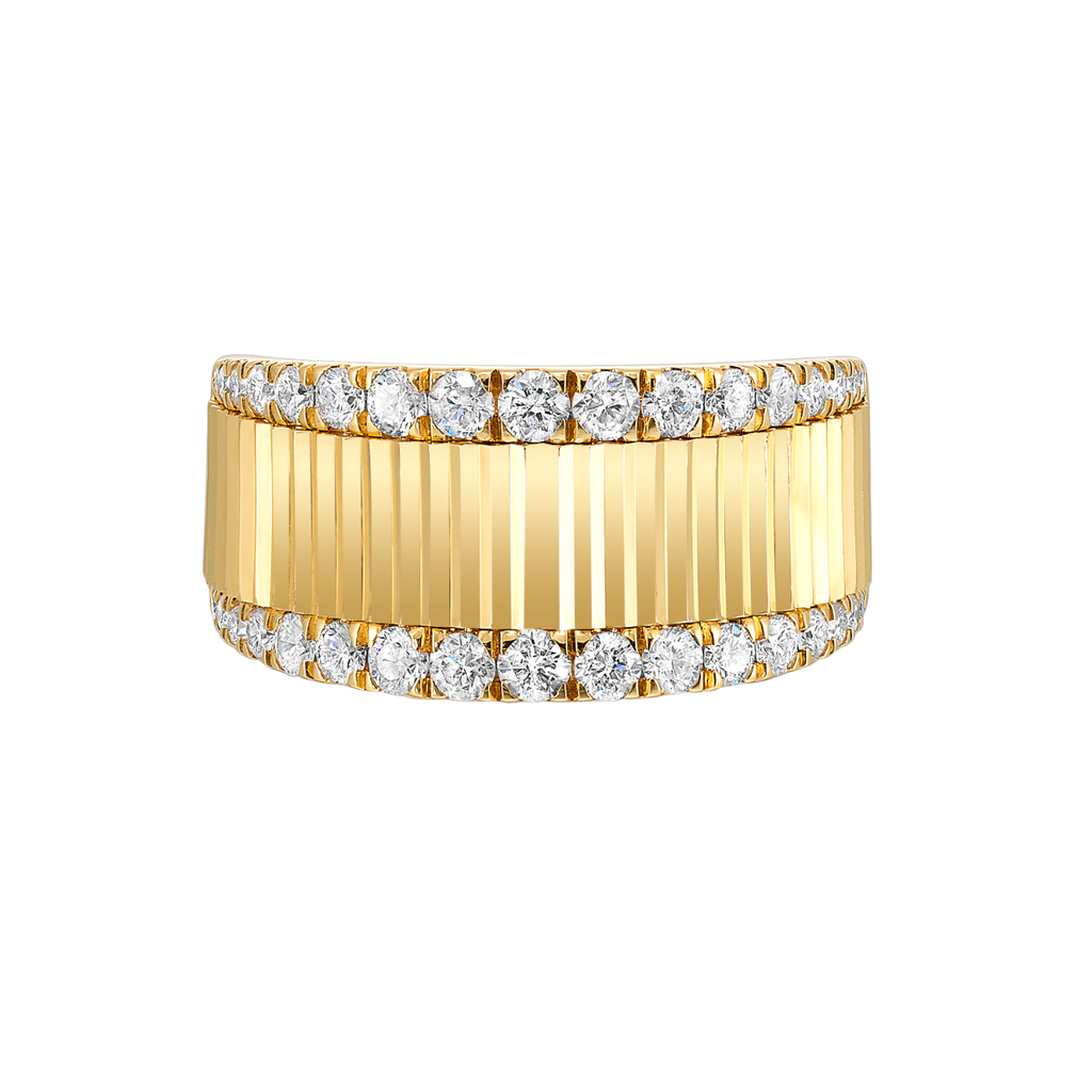 14K YG 5/8 ct. tw. Diamond Bold Fluted Ring