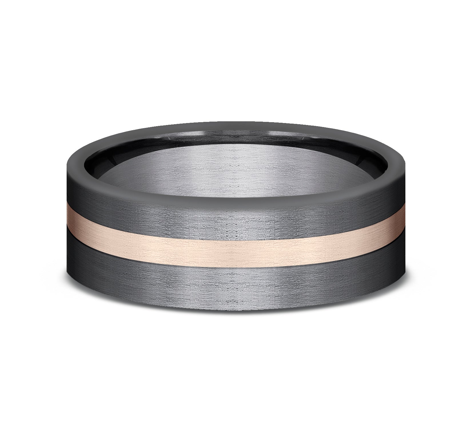 THE HERO 7mm, Darkened Tantalum and 14K Rose Gold, Satin finish with an offset stripe
