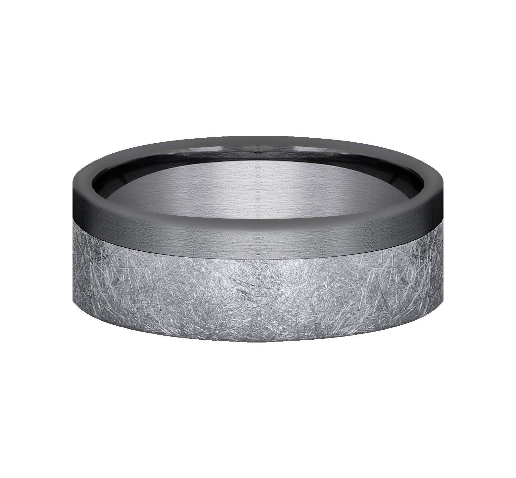 THE TIDE 7mm, Comfort fit, Grey and Darkened Tantalum, Swirl finish