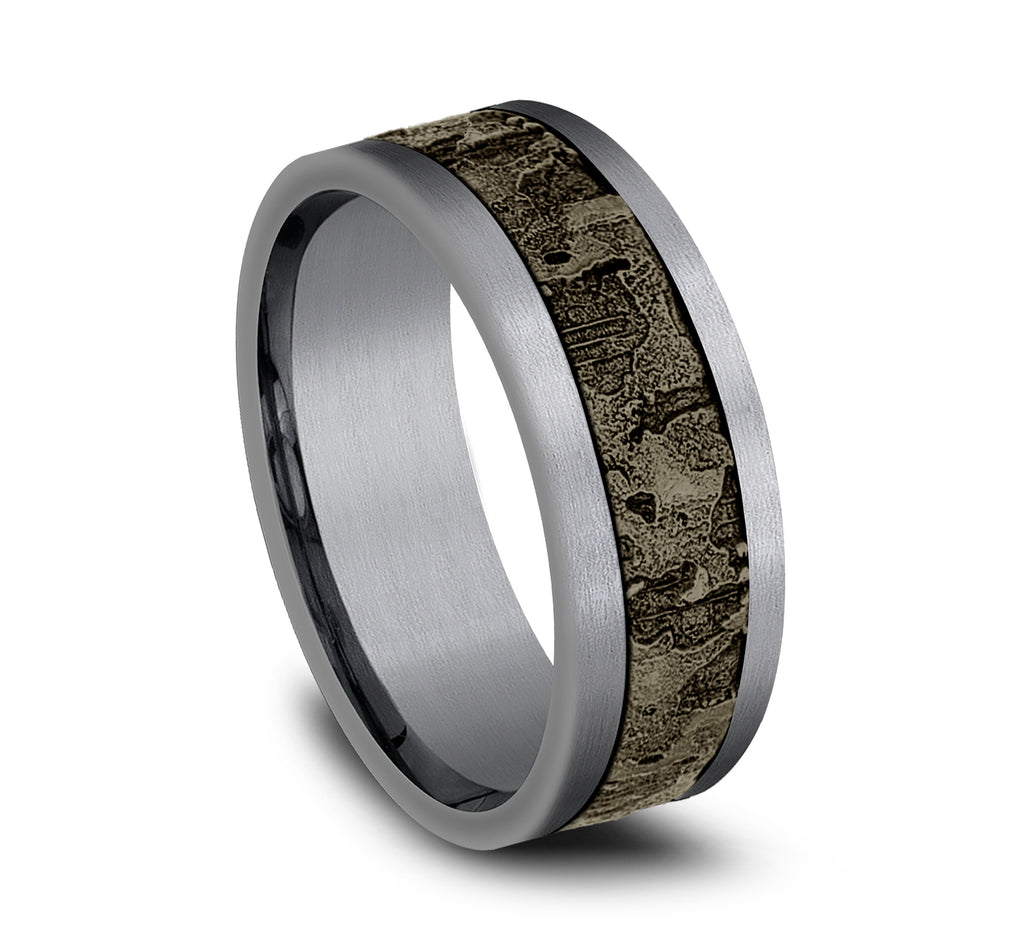 THE STUD 8mm, Comfort fit, Grey Tantalum and Bronze, Wall fracture designed center, straight edges