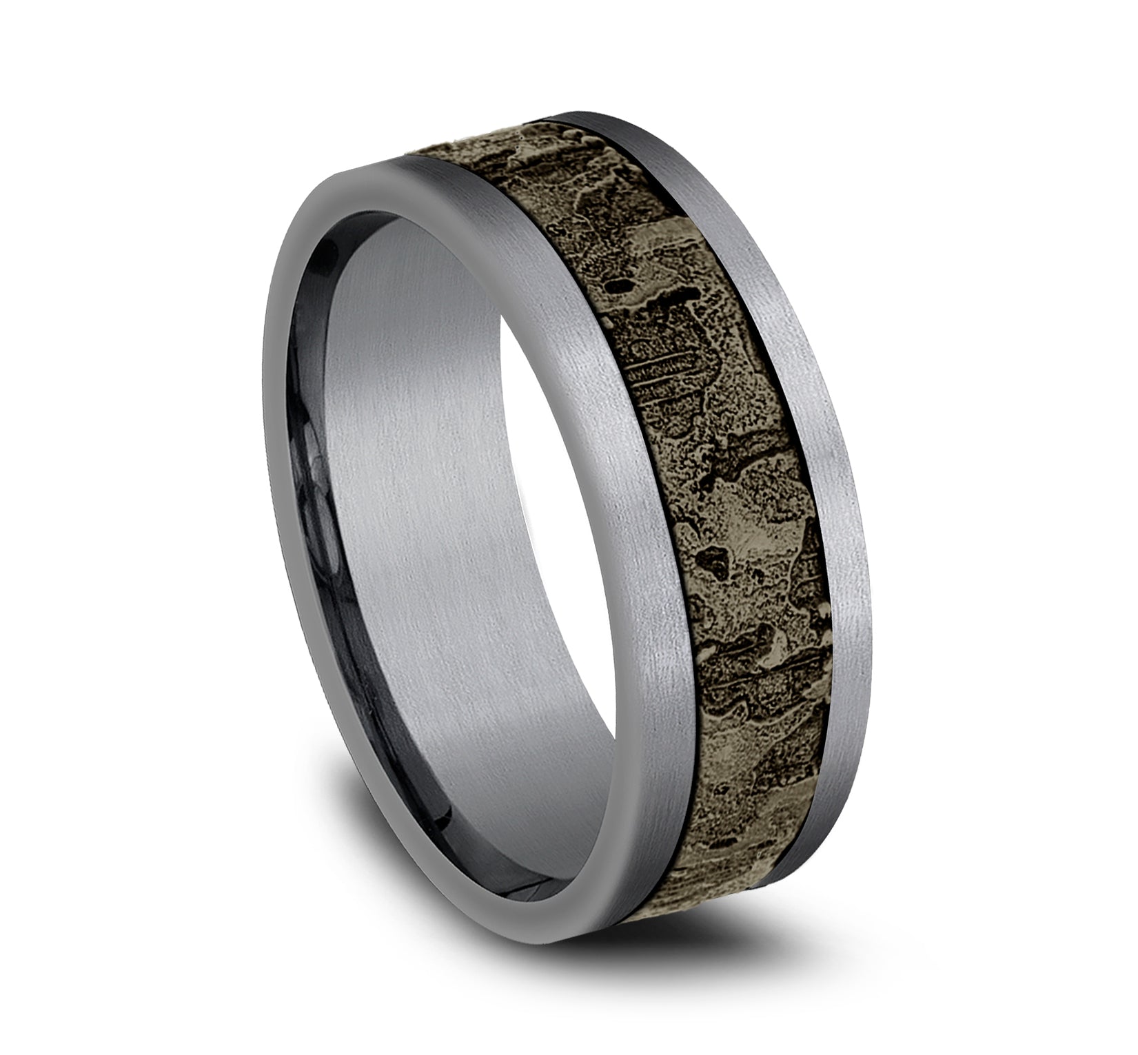 THE STUD 8mm, Comfort fit, Grey Tantalum and Bronze, Wall fracture designed center, straight edges