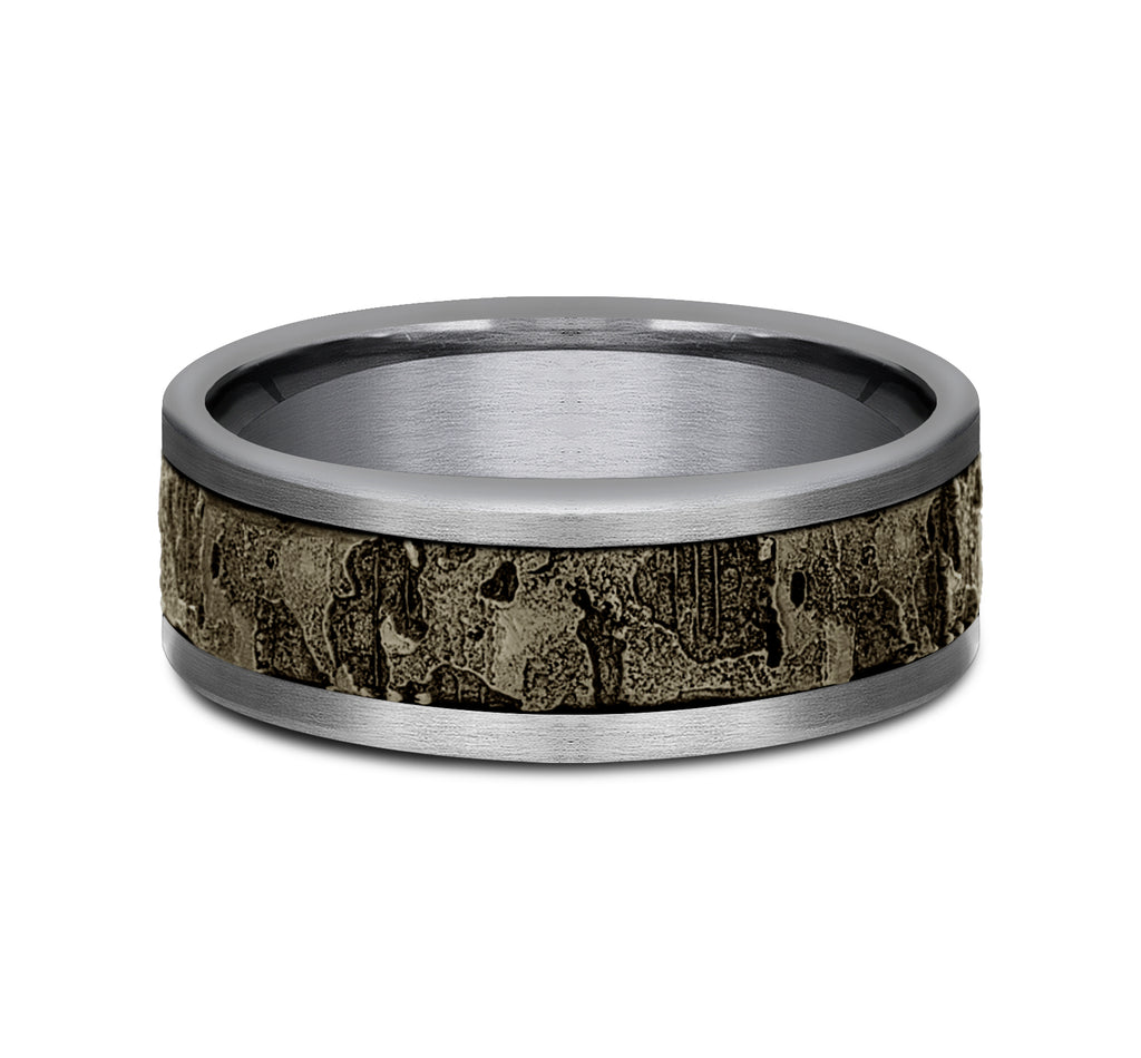 THE STUD 8mm, Comfort fit, Grey Tantalum and Bronze, Wall fracture designed center, straight edges