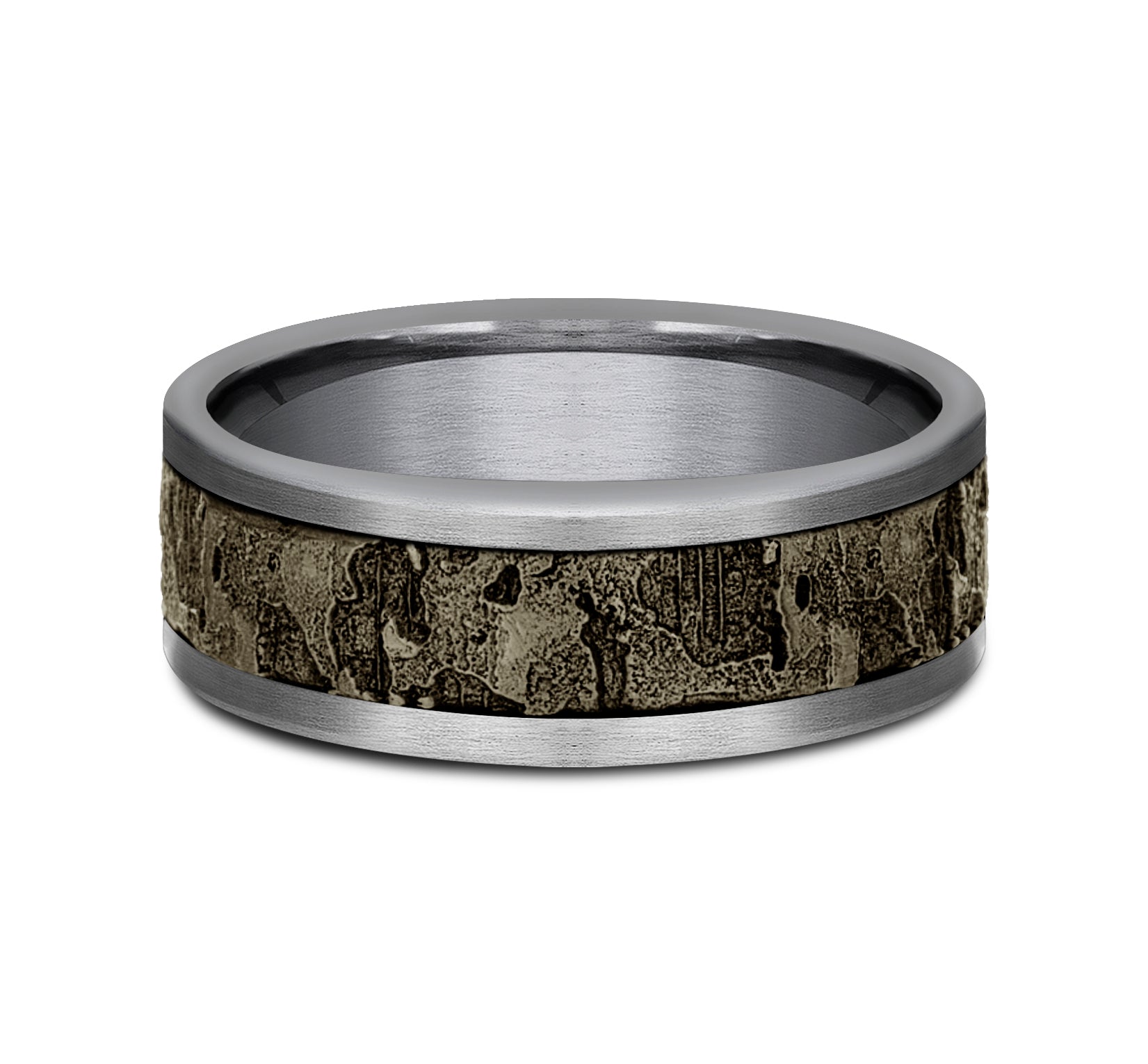THE STUD 8mm, Comfort fit, Grey Tantalum and Bronze, Wall fracture designed center, straight edges
