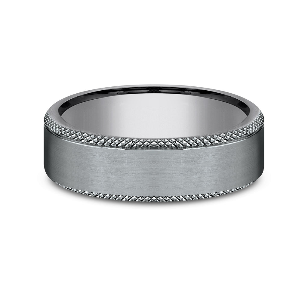 THE ROGUE 6.5mm, Comfort fit, Grey Tantalum, Satin finish center, knurl detailed edge