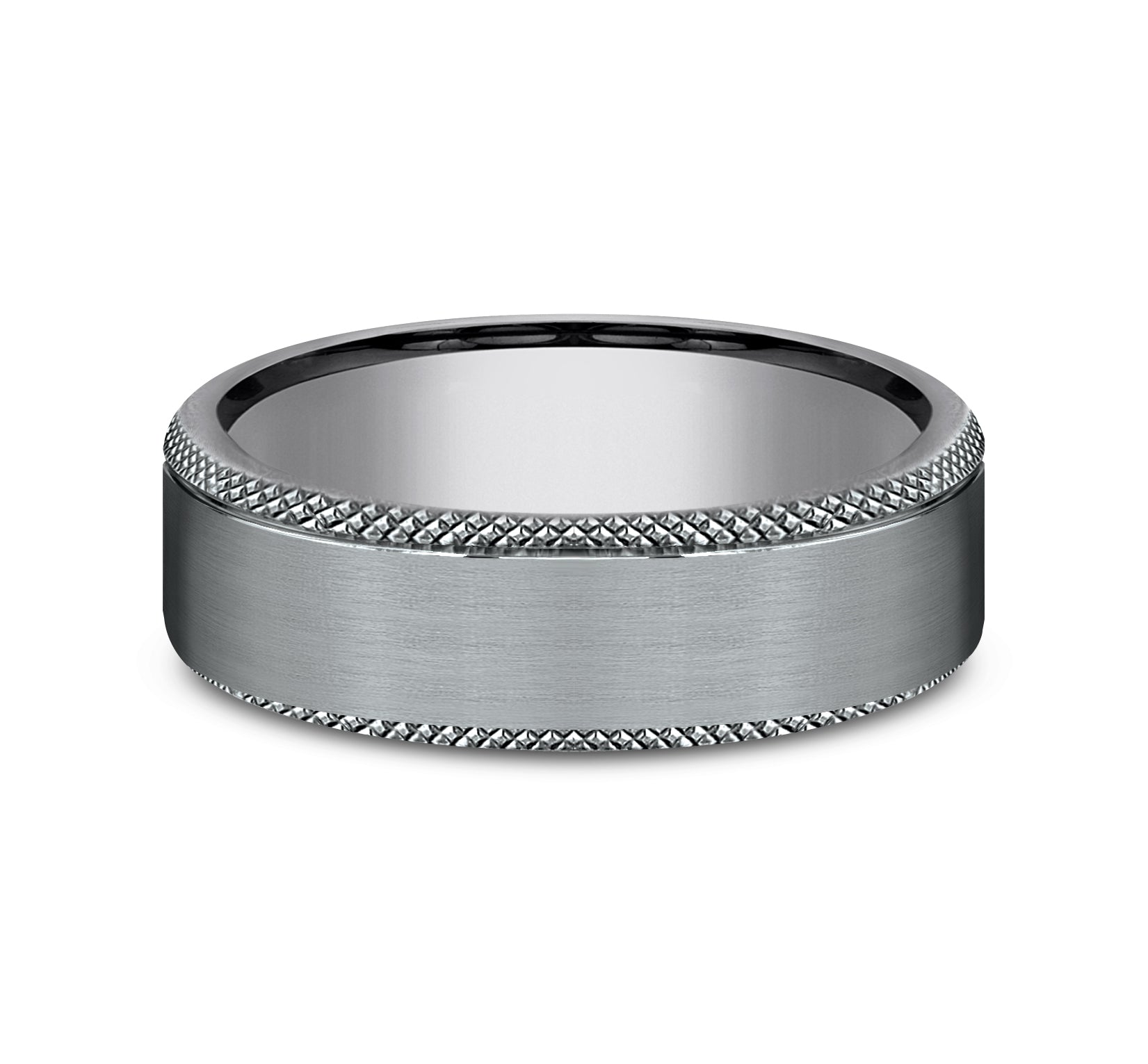 THE ROGUE 6.5mm, Comfort fit, Grey Tantalum, Satin finish center, knurl detailed edge