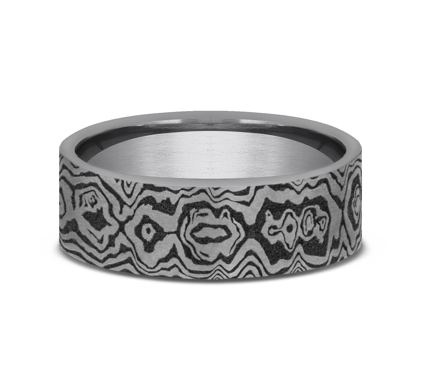 THE SWORD 7mm, European comfort fit, Grey Tantalum, Unique Tamascus design