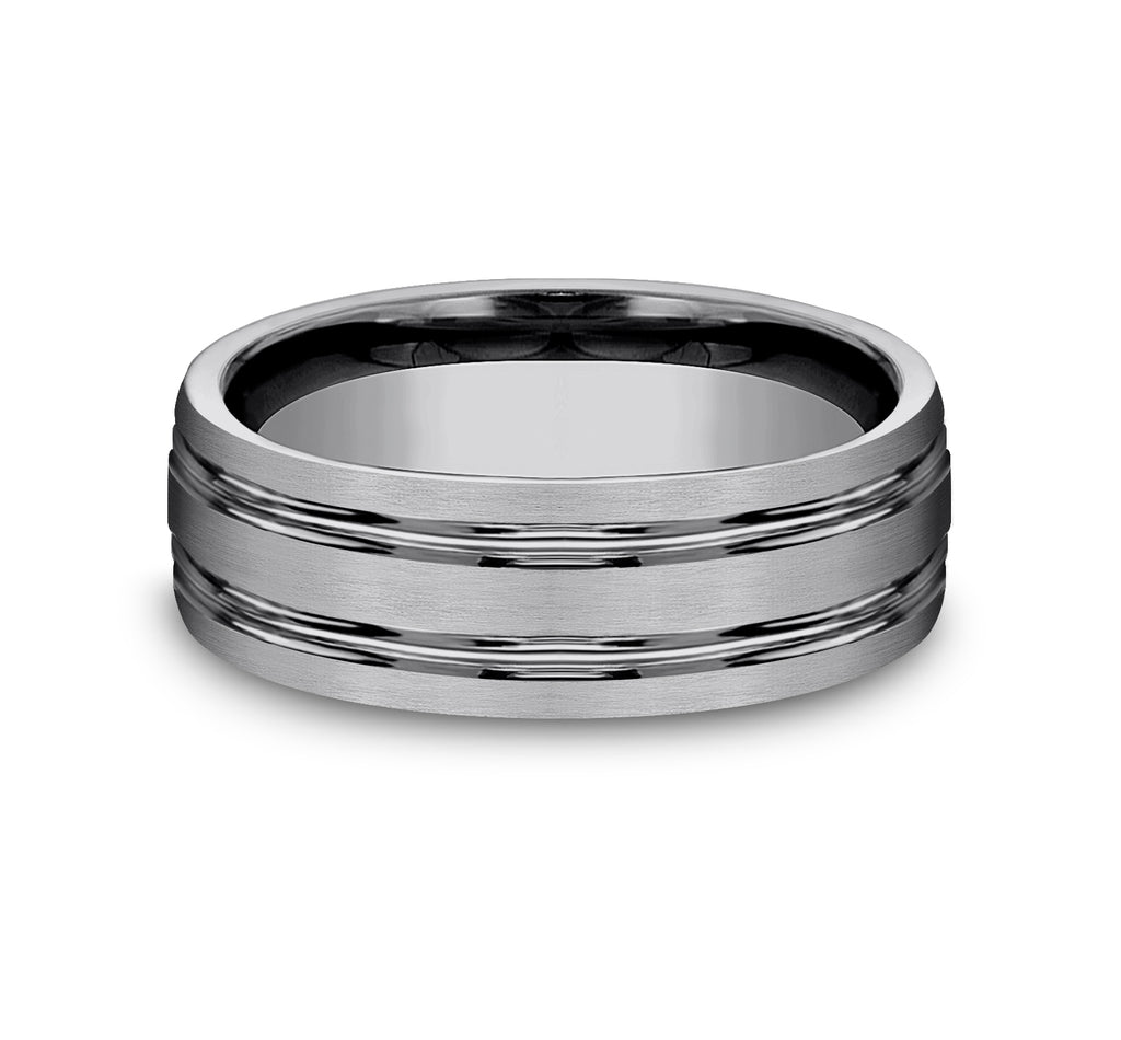 THE PREDATOR 7mm, Comfort fit, Tungsten, Satin finish, double polished center cuts