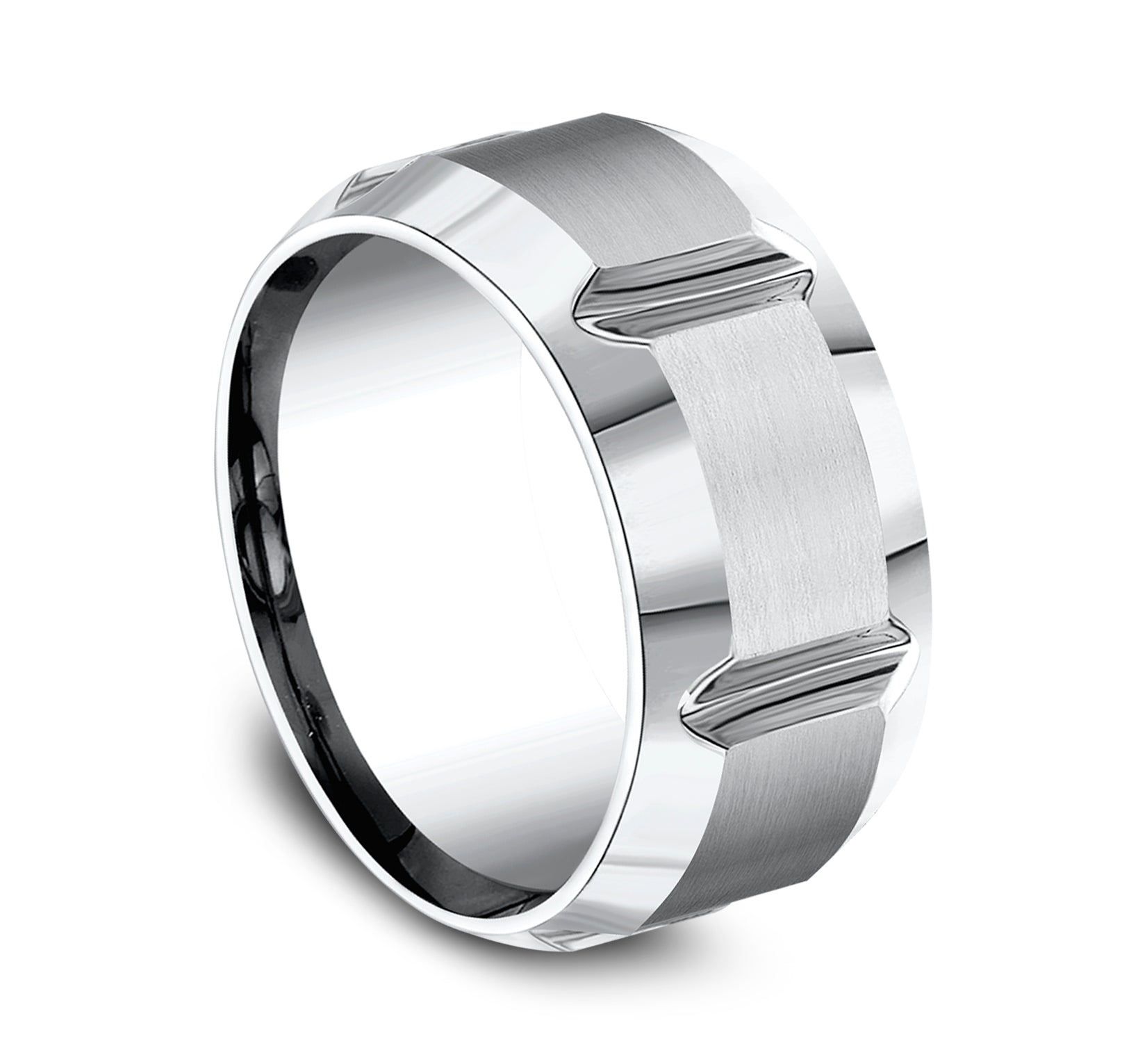 THE BARBARIAN 10mm, Comfort fit, White Cobalt, Satin finish with deep segmented cuts
