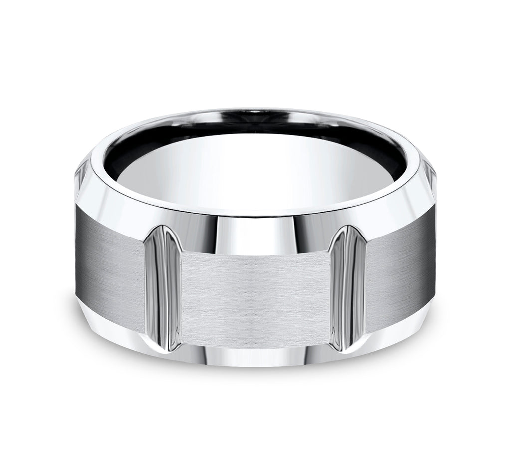 THE BARBARIAN 10mm, Comfort fit, White Cobalt, Satin finish with deep segmented cuts