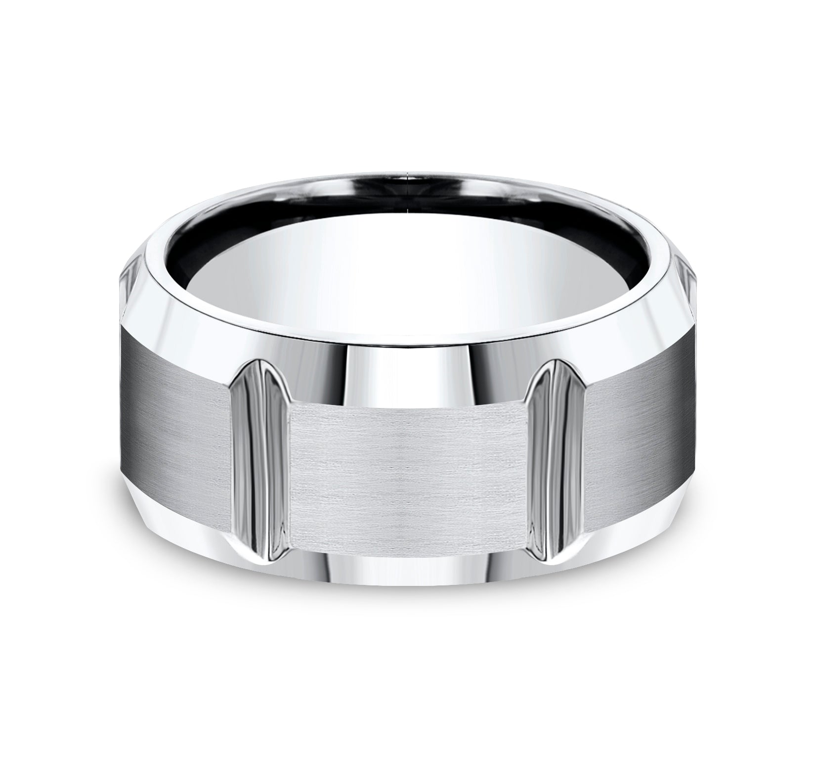 THE BARBARIAN 10mm, Comfort fit, White Cobalt, Satin finish with deep segmented cuts