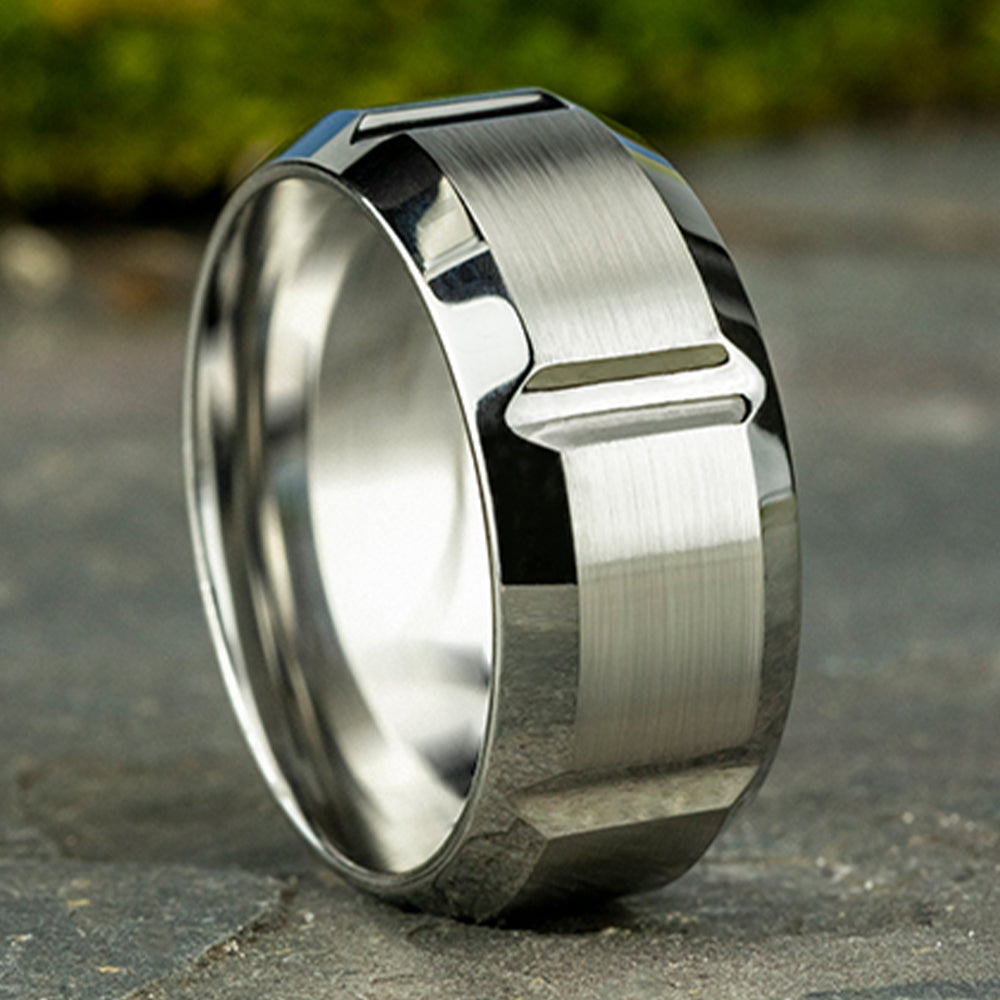 THE BARBARIAN 10mm, Comfort fit, White Cobalt, Satin finish with deep segmented cuts