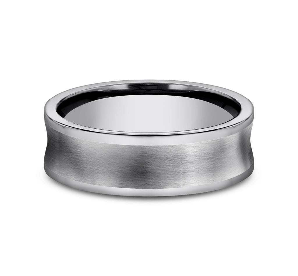 THE PROWLER 6mm, Comfort fit, Tungsten, Satin finished concave center, polished edges