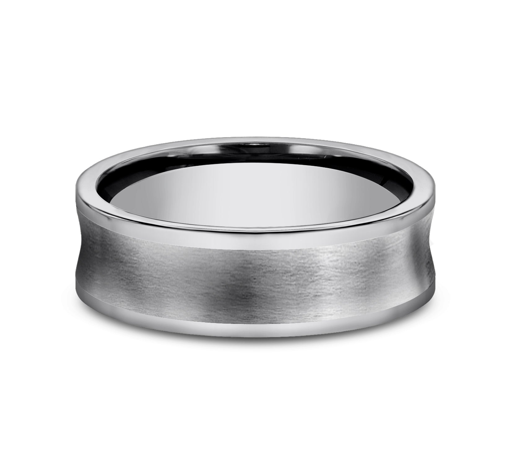 THE PROWLER 6mm, Comfort fit, Tungsten, Satin finished concave center, polished edges