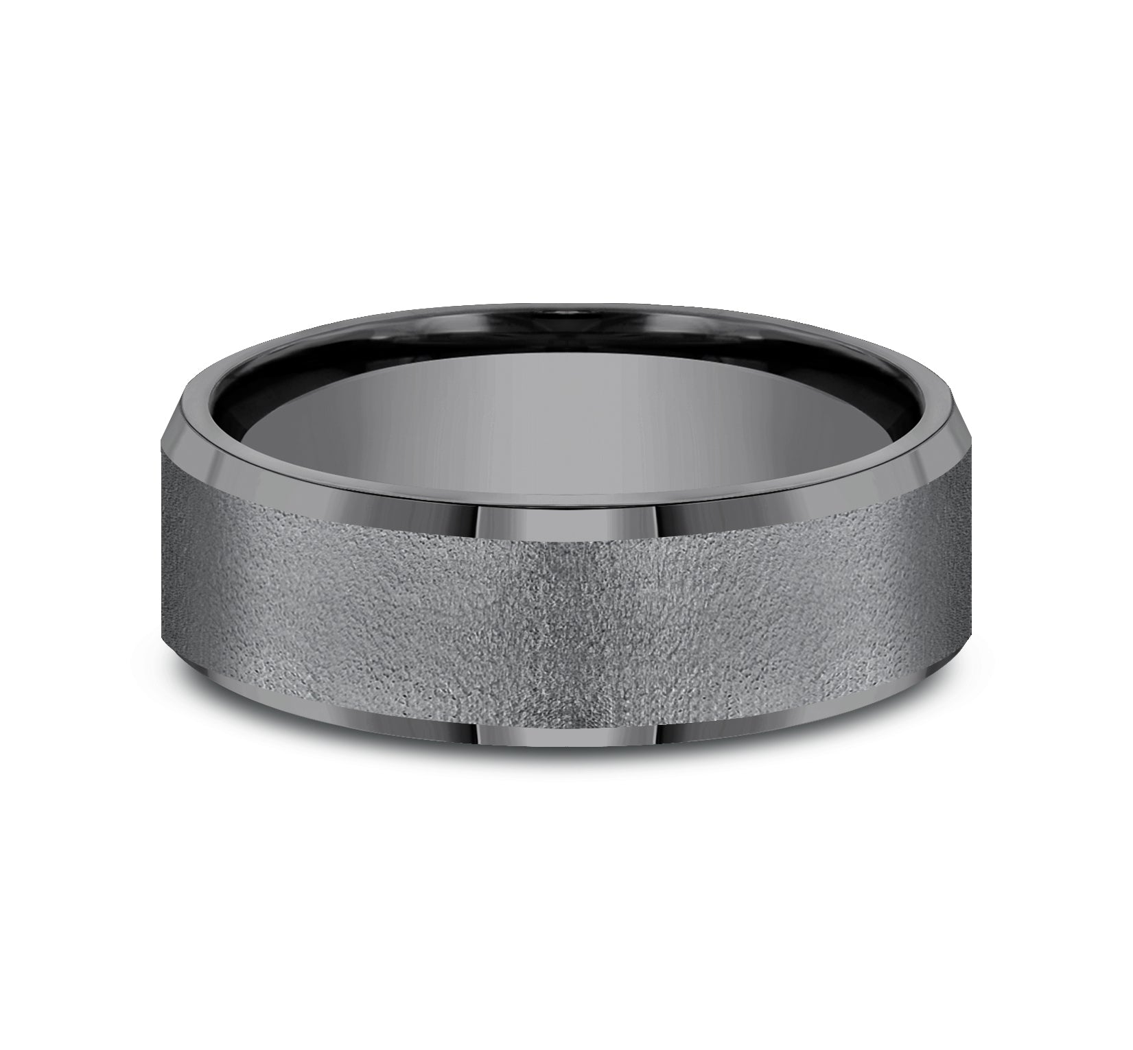 THE MAJOR 7mm, Comfort fit, Darkened Tantalum, Wire brush center, slightly beveled edges