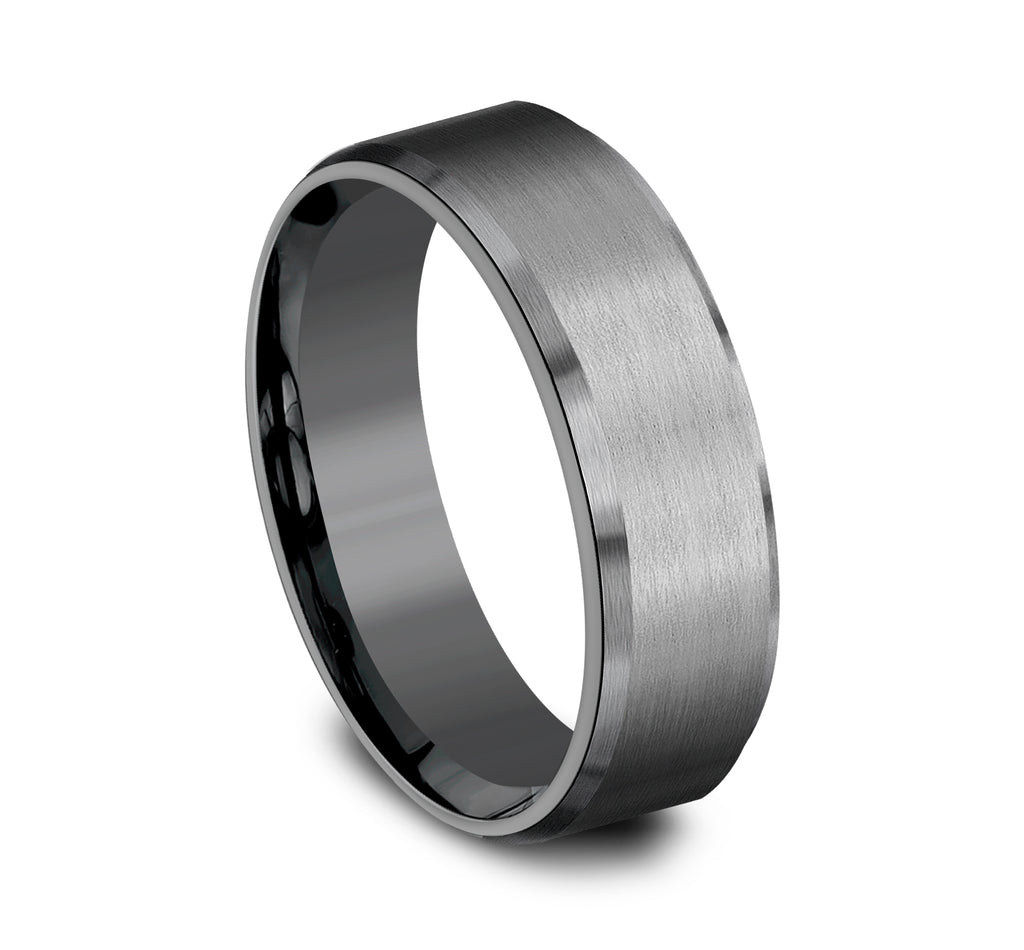 THE NOBLEMAN 7mm, Comfort fit, Darkened Tantalum, Satin finish, slightly beveled edges