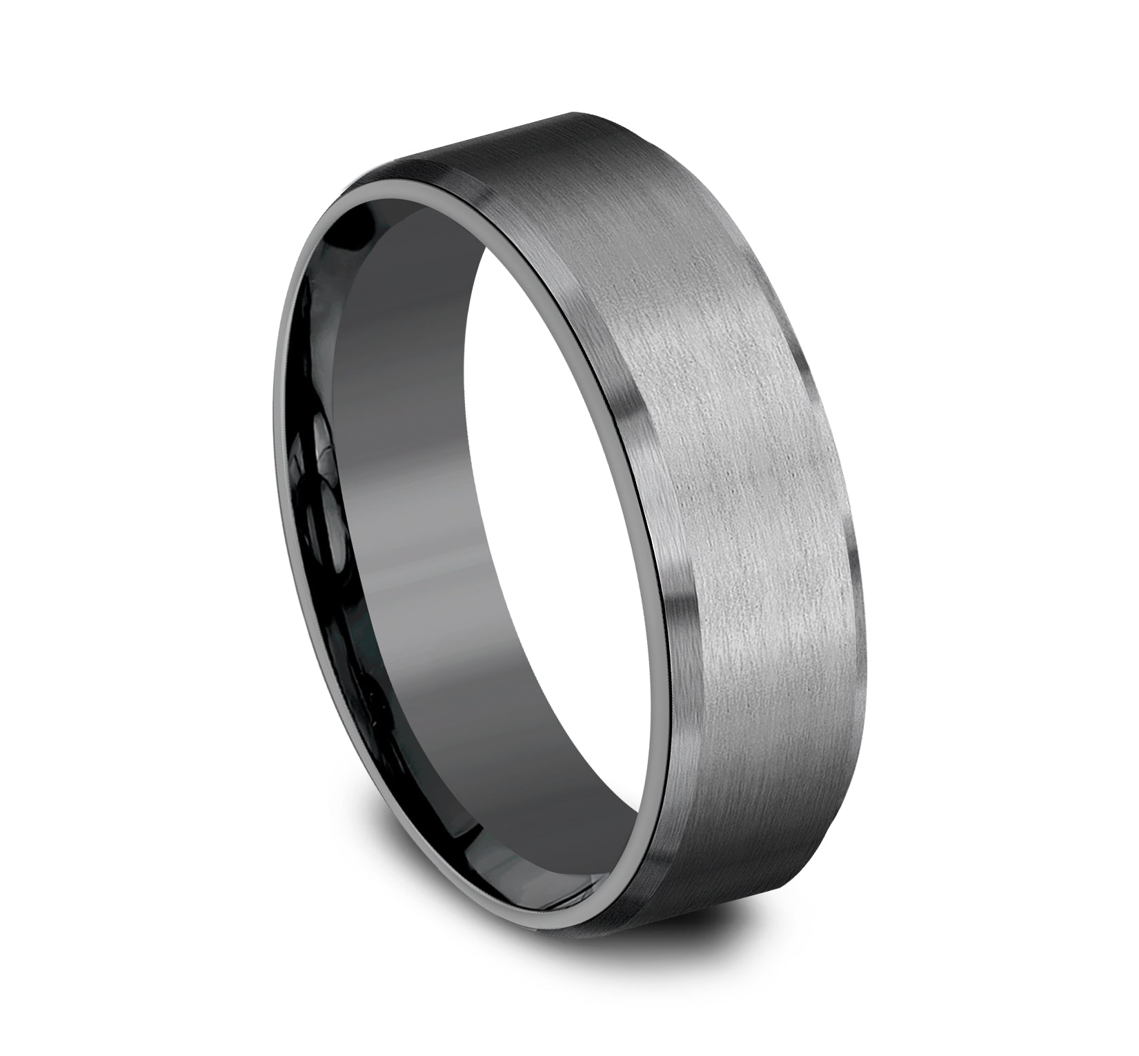 THE NOBLEMAN 7mm, Comfort fit, Darkened Tantalum, Satin finish, slightly beveled edges