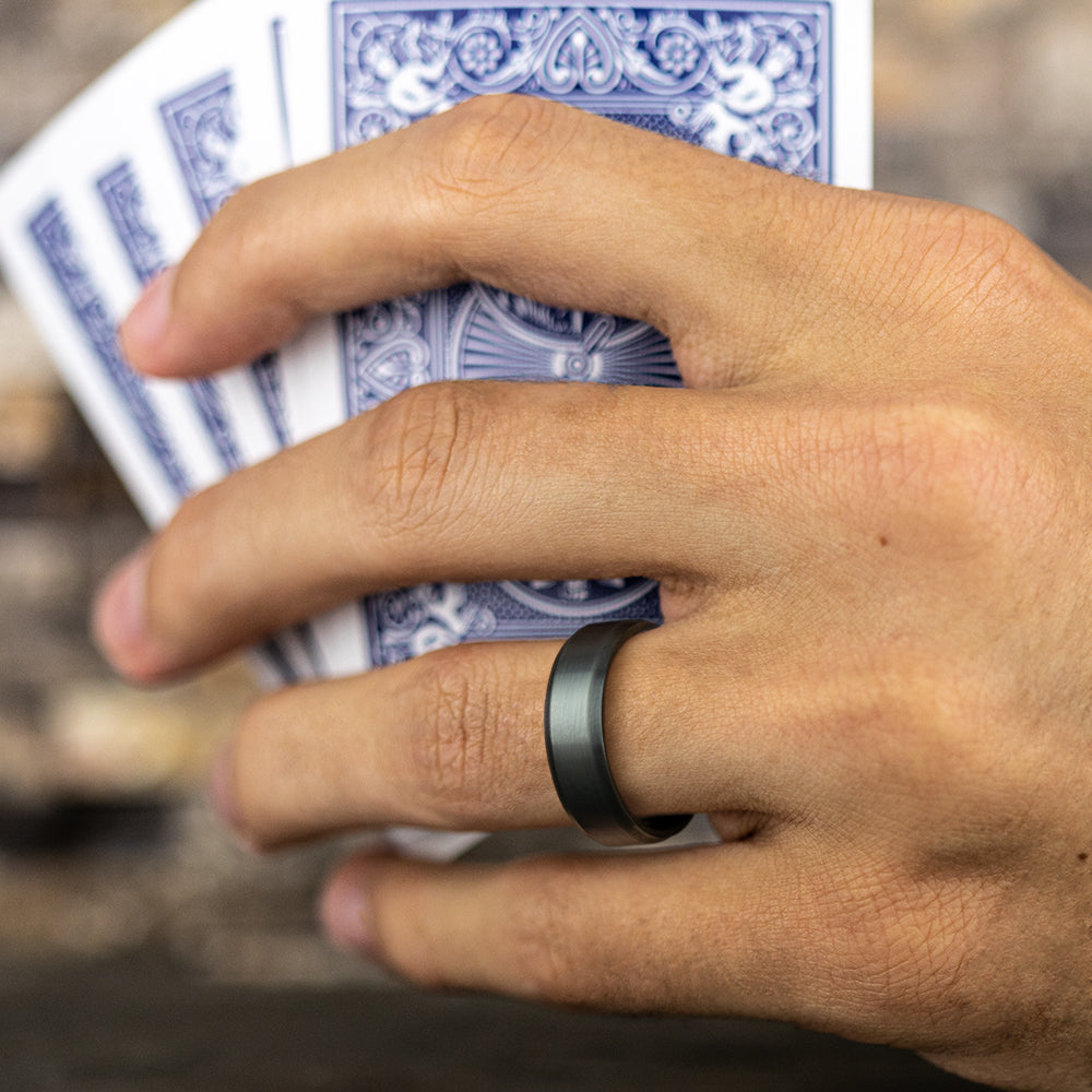 THE NOBLEMAN 7mm, Comfort fit, Darkened Tantalum, Satin finish, slightly beveled edges