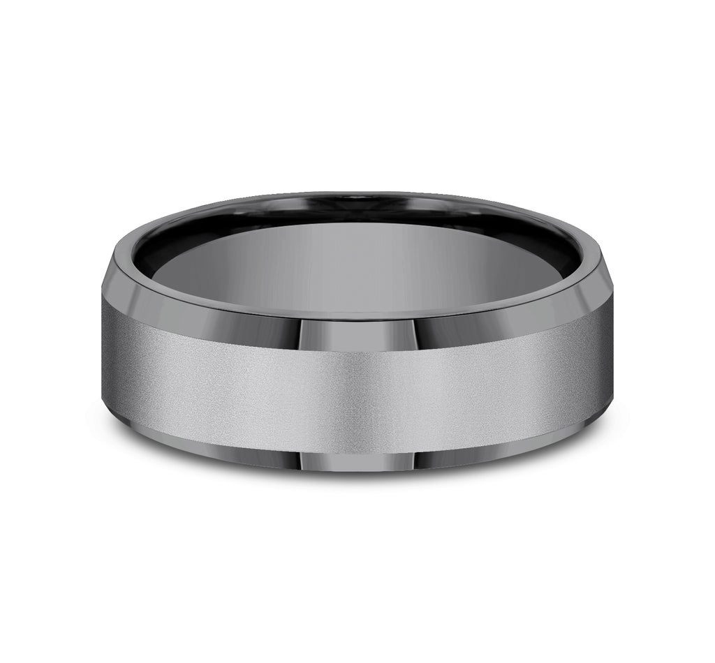 THE CHANCELLOR , 7mm, Comfort fit, , Darkened Tantalum, , Sandblast center, polished bevel edges,