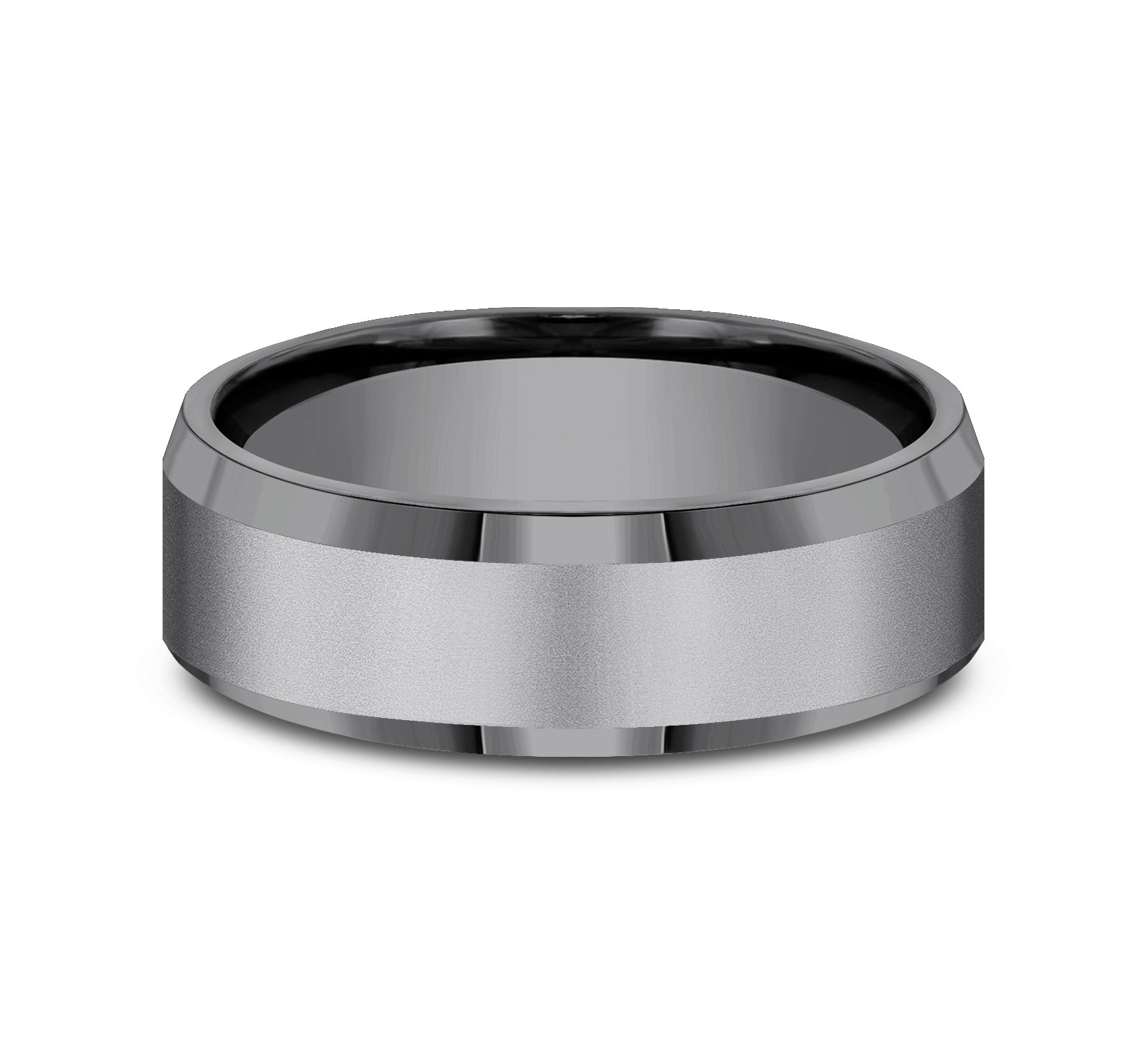 THE CHANCELLOR , 7mm, Comfort fit, , Darkened Tantalum, , Sandblast center, polished bevel edges,