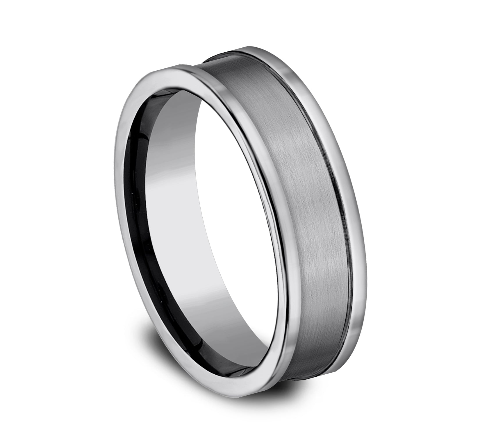 THE VANQUISHER 7mm, Comfort fit, Tungsten, Satin finish center, polished edges