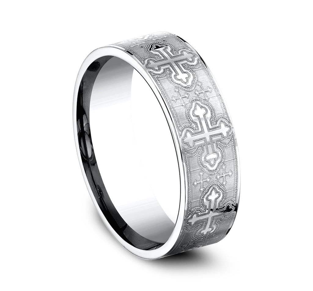 THE JOUST 7.5mm, Comfort fit, White Cobalt, Cross pattern