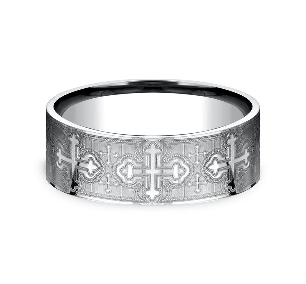 THE JOUST 7.5mm, Comfort fit, White Cobalt, Cross pattern