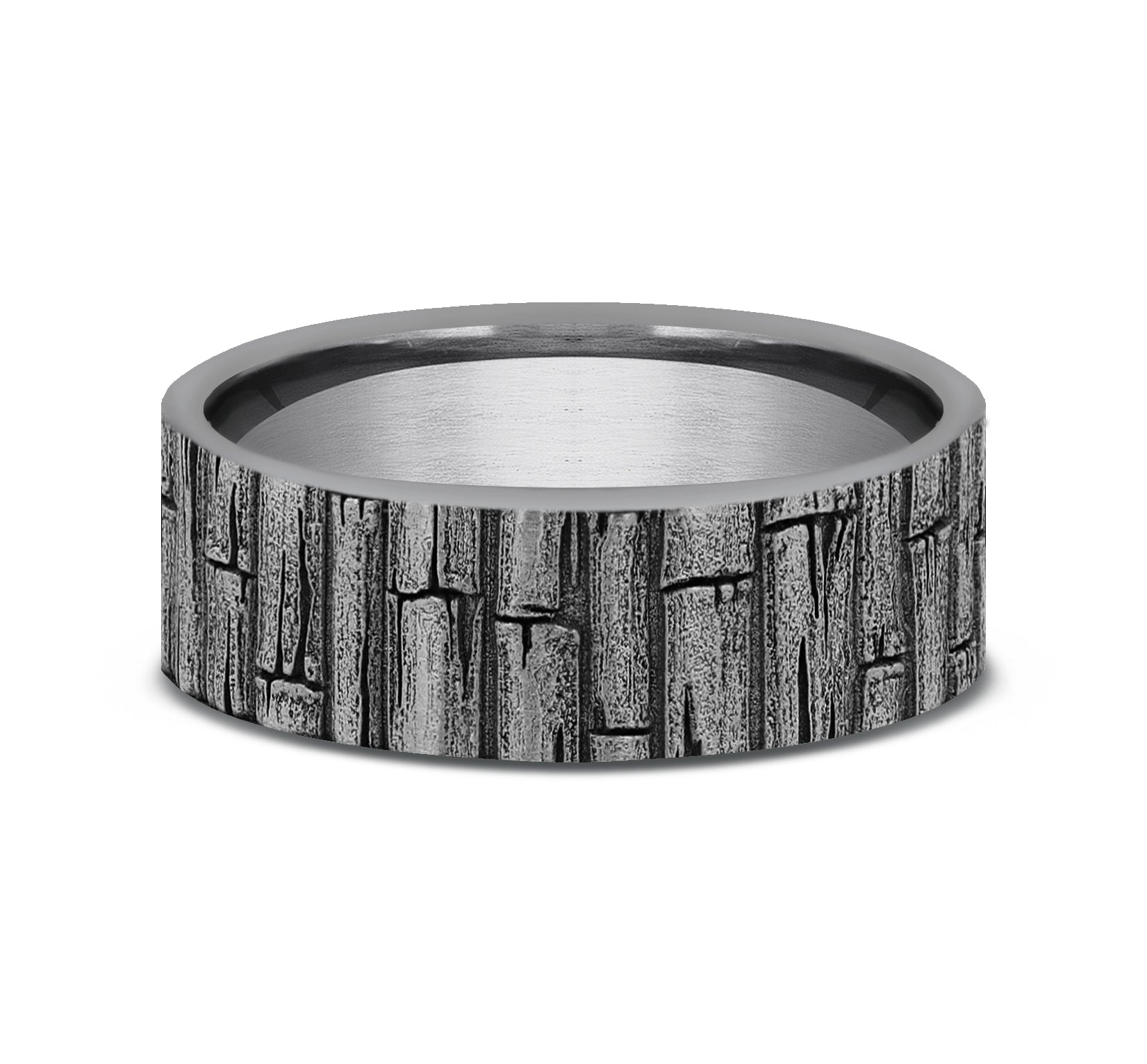 THE BAMBOO 7mm, Comfort fit, Grey Tantalum, Bamboo pattern