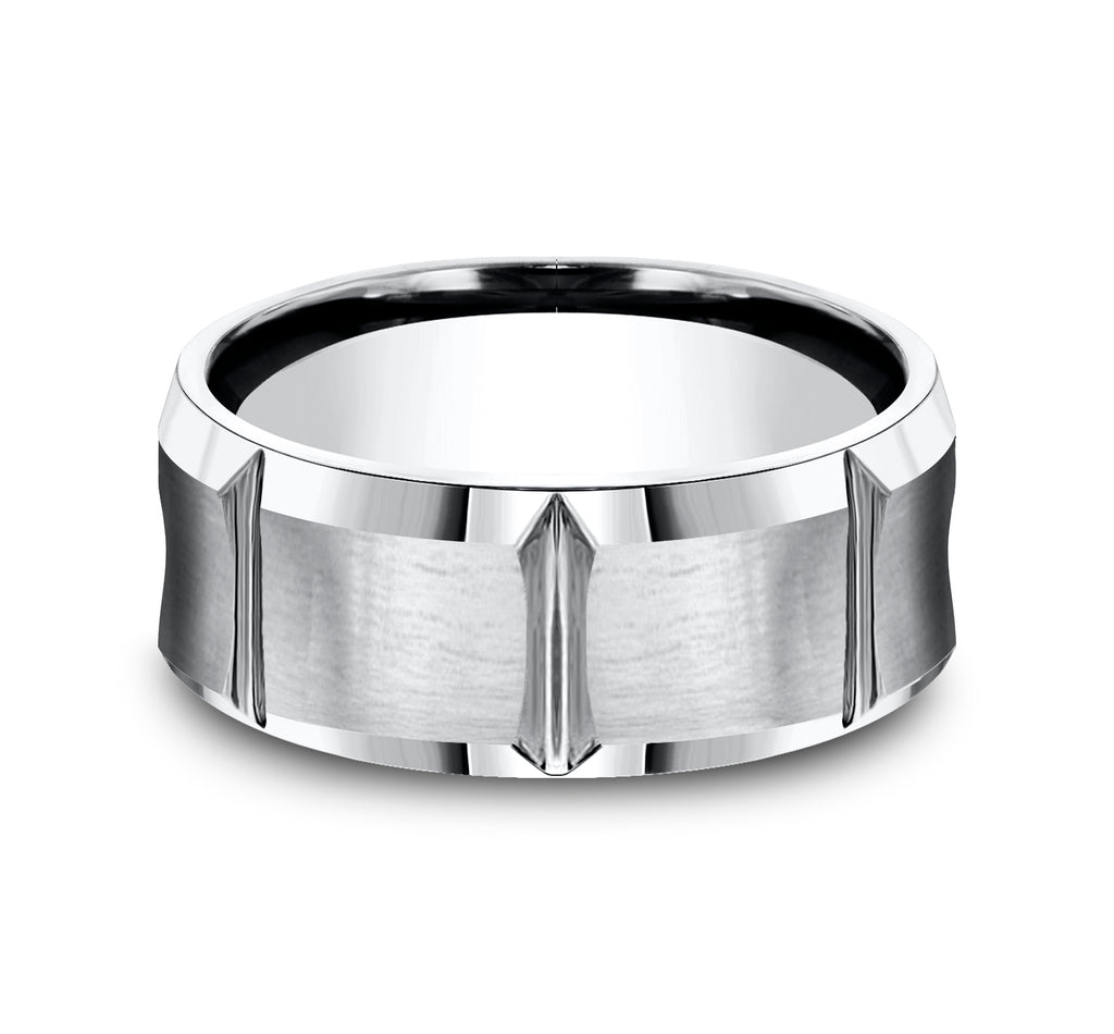 THE GAUNTLET 9mm, Comfort fit, White Cobalt, Satin finish with deep segmented cuts