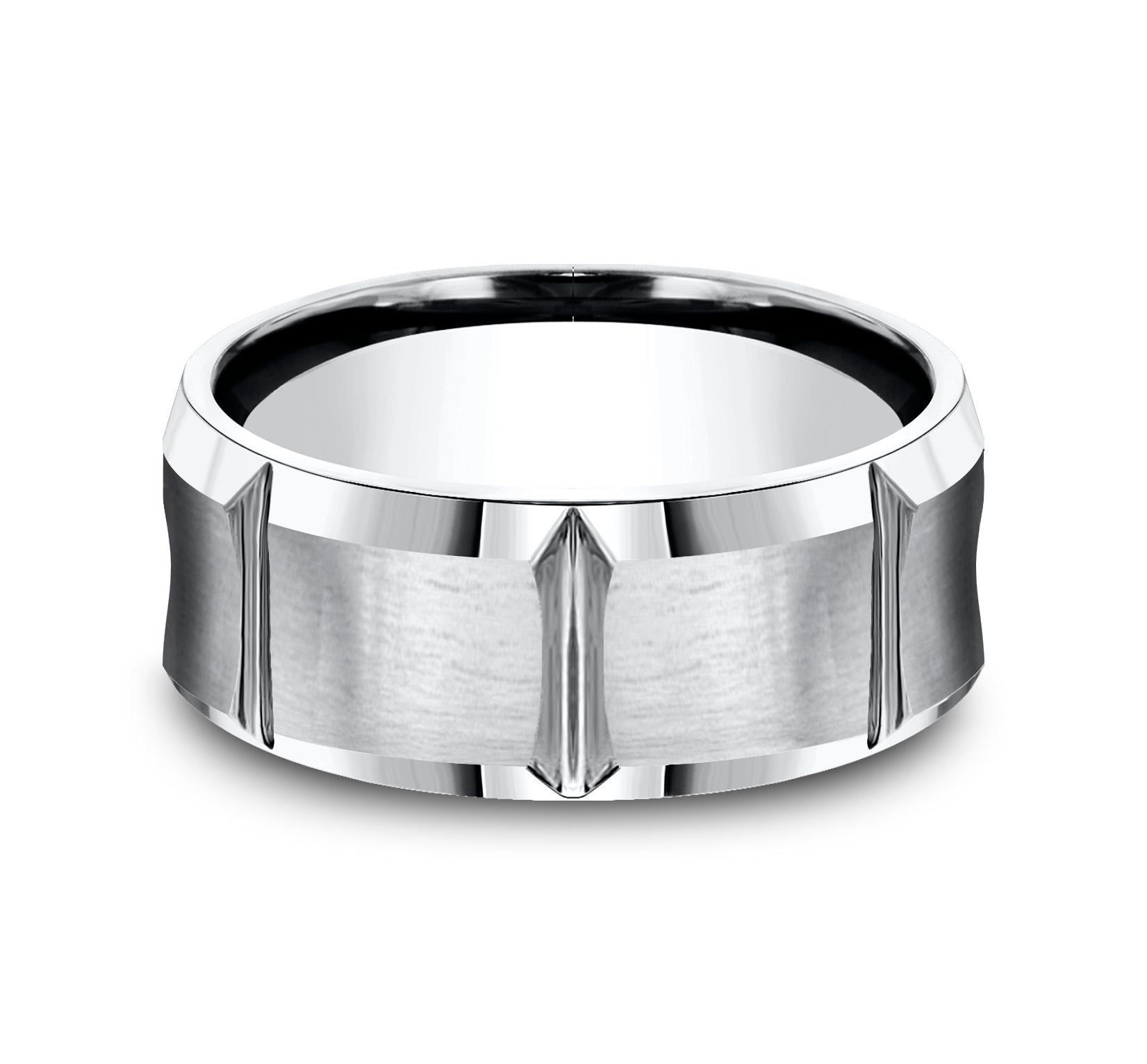 THE GAUNTLET 9mm, Comfort fit, White Cobalt, Satin finish with deep segmented cuts