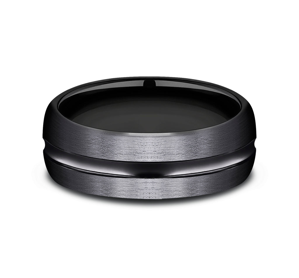 THE HARRISON 7.5mm, Comfort fit, Black Titanium, Satin finish, polished concave center cut