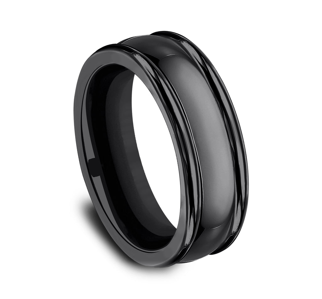 THE UNIFORM 7.5mm, Comfort fit, Black Titanium, High polished finish, bold round edges