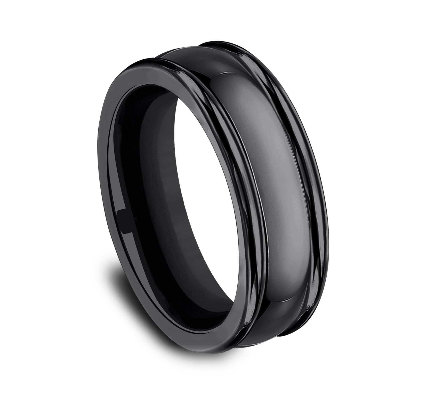 THE UNIFORM 7.5mm, Comfort fit, Black Titanium, High polished finish, bold round edges