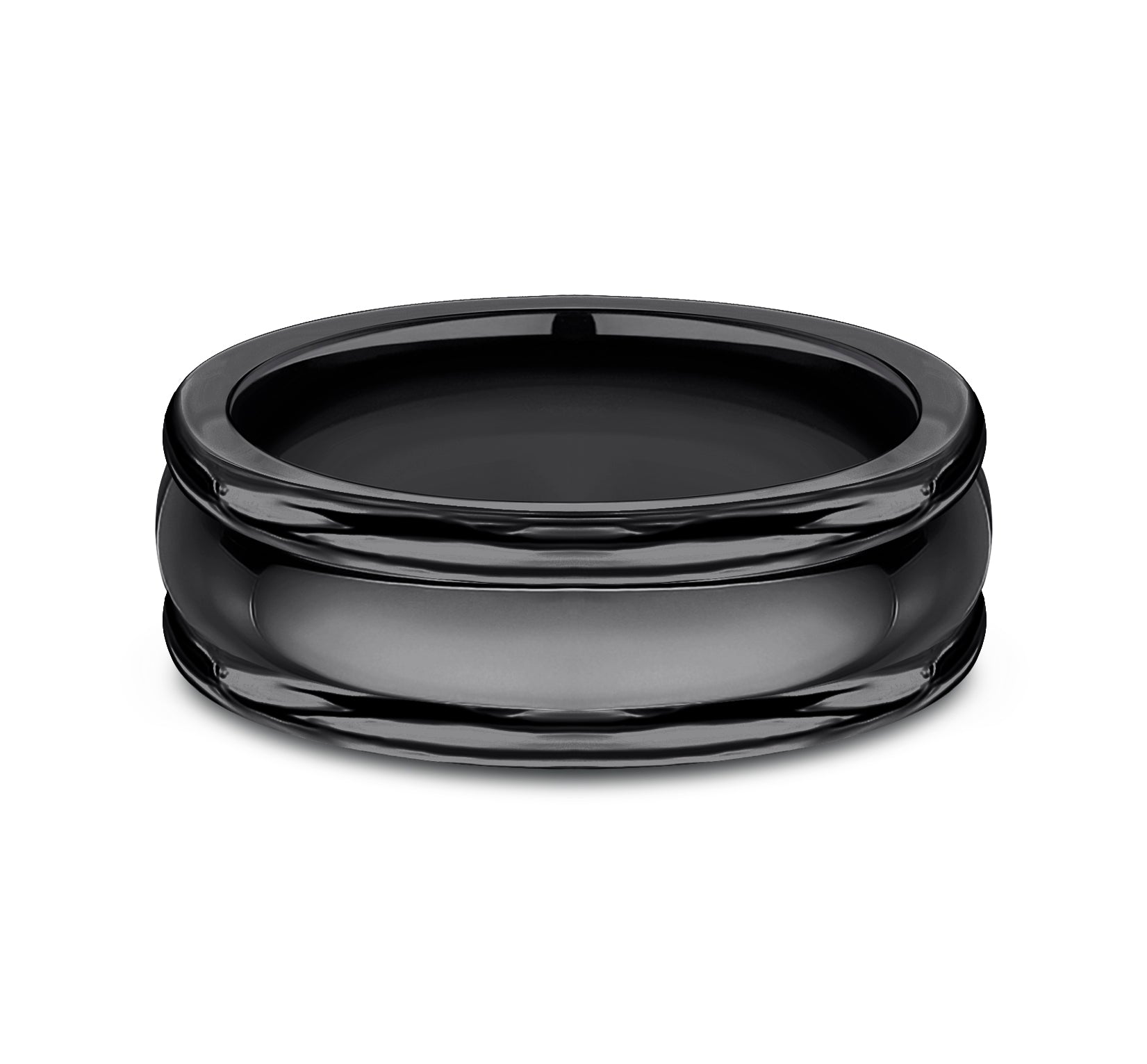 THE UNIFORM 7.5mm, Comfort fit, Black Titanium, High polished finish, bold round edges