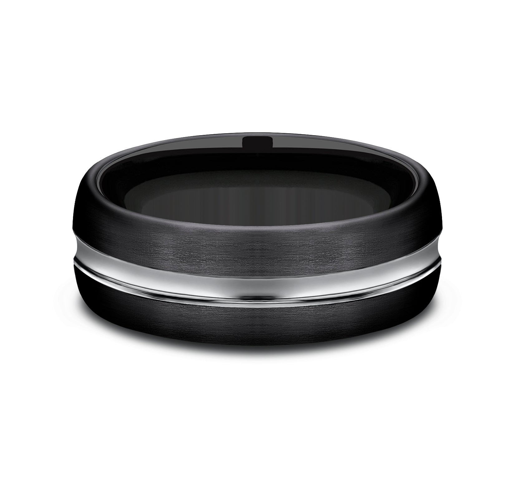THE HARRISON 7.5mm, Comfort fit, Black Cobalt, Satin finish, polished concave center cut