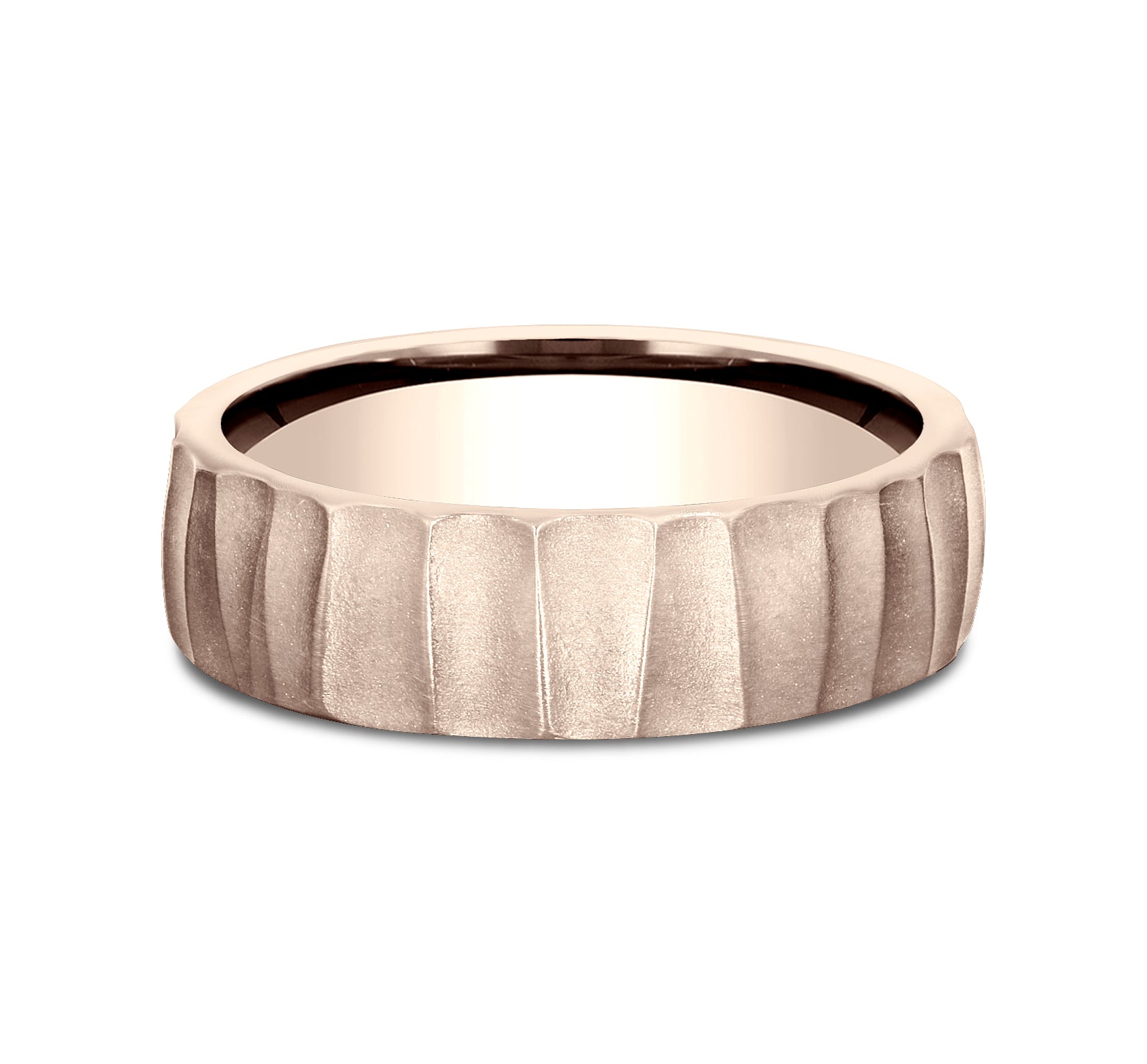 THE DUNE 6.5mm, Comfort fit, 14K Rose Gold, Vertical barrel cuts