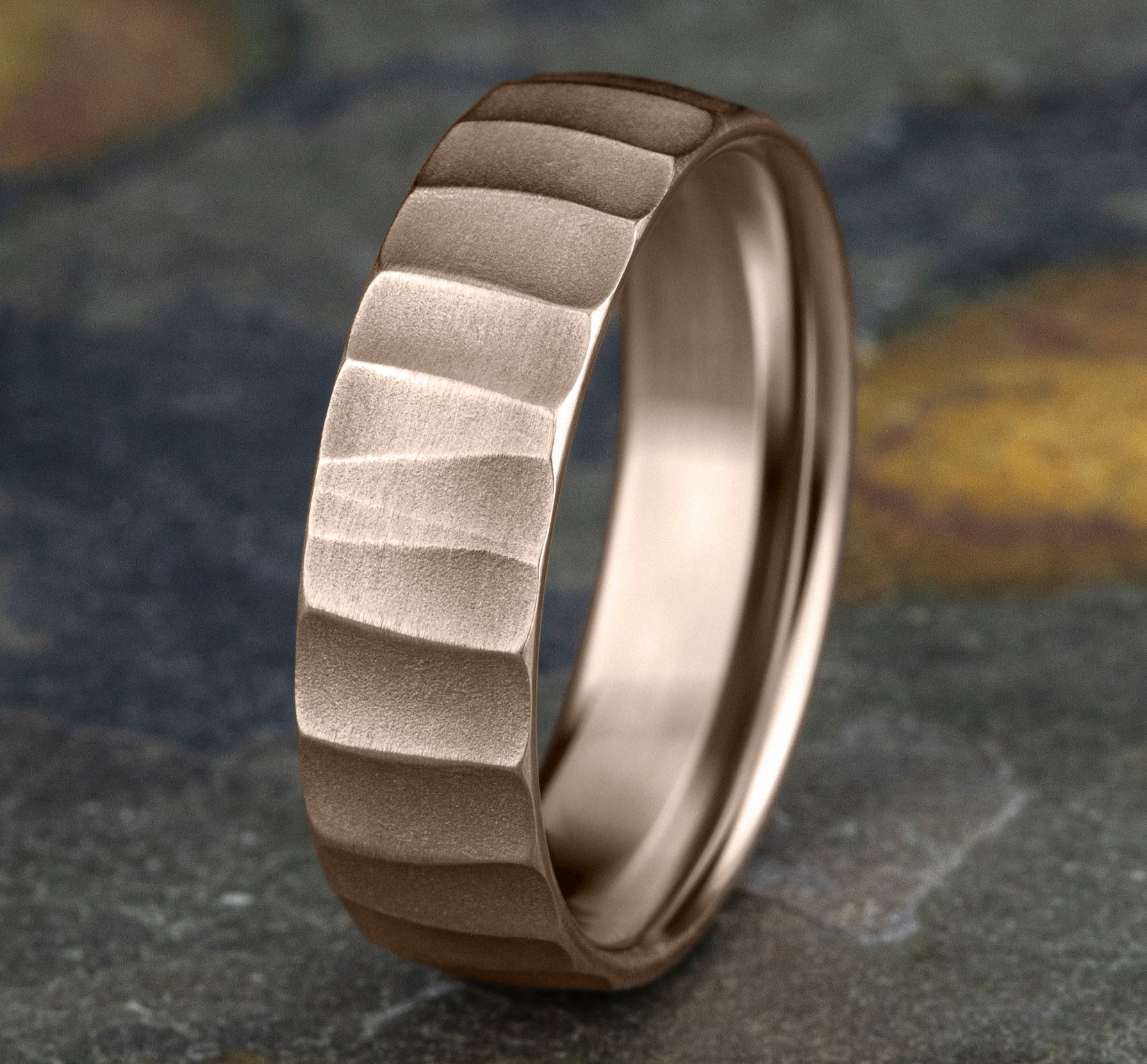 THE DUNE 6.5mm, Comfort fit, 14K Rose Gold, Vertical barrel cuts